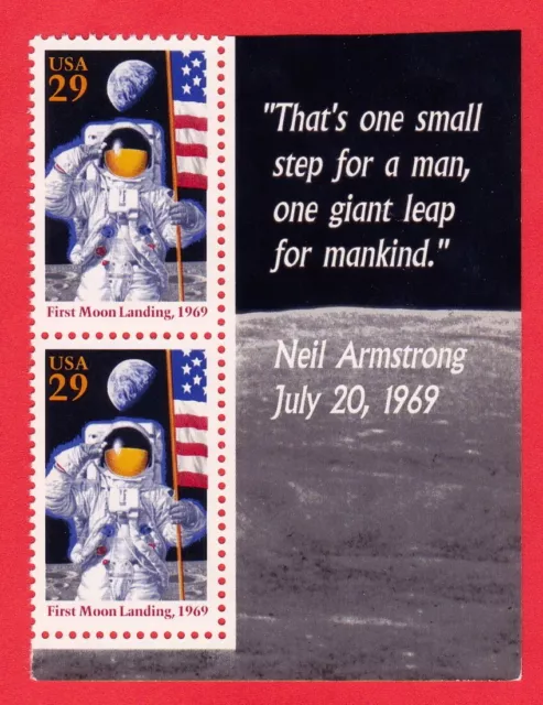 FIRST MOON LANDING STAMP 29c 1994 ASTRONAUT NEIL ARMSTRONG SPACE EARTH NEW  MNH