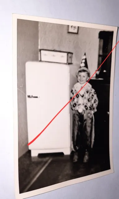 Junge Kühlschrank Fasching Karneval Brotdose Pierot Harlekin Altes Foto 4892
