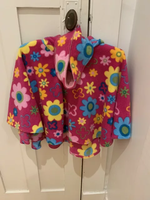 Girls Size 5-8 Outoftheblue Kidswear UK Rainbow Floral Fleece Poncho & Headband