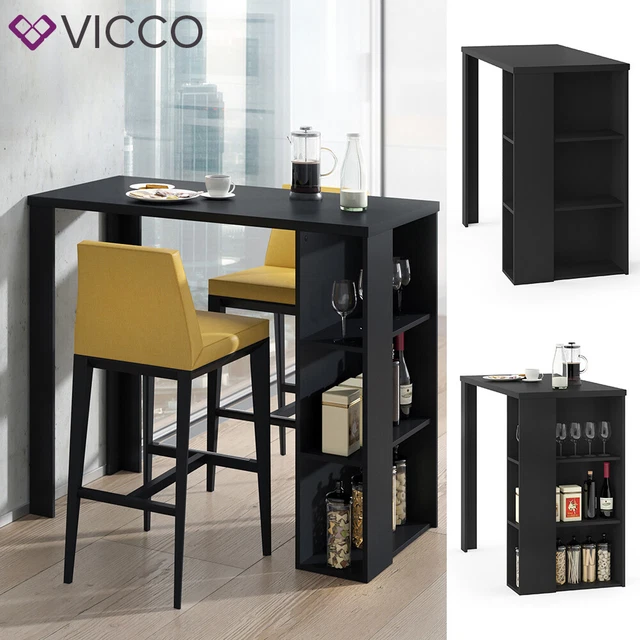 Acquista il tavolo da bar Vicco Redeo in bianco + 2 sgabelli