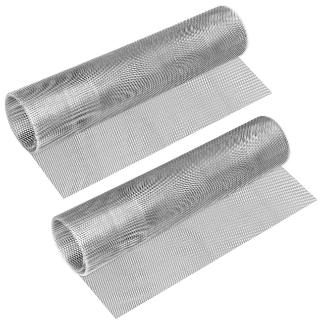 2 Rolls - 304 Stainless Steel Woven Wire MeshANGELIOX 20 Mesh Air Vent Mesh 1...