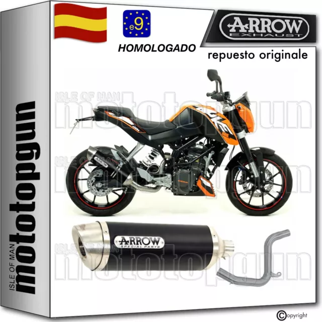 Arrow Tubo De Escape Hom Nocat Thunder Aluminio Negro Ktm Duke 125 2015 15