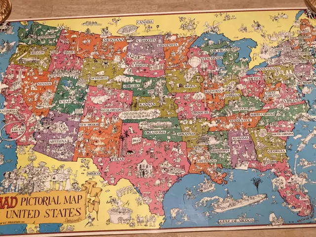 Sergio Aragones / MAD Map Of The USA     MAD Super Special #37     1981     MINT