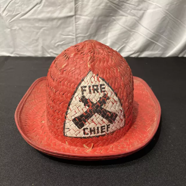 Vintage Straw Fire Helmet Toy