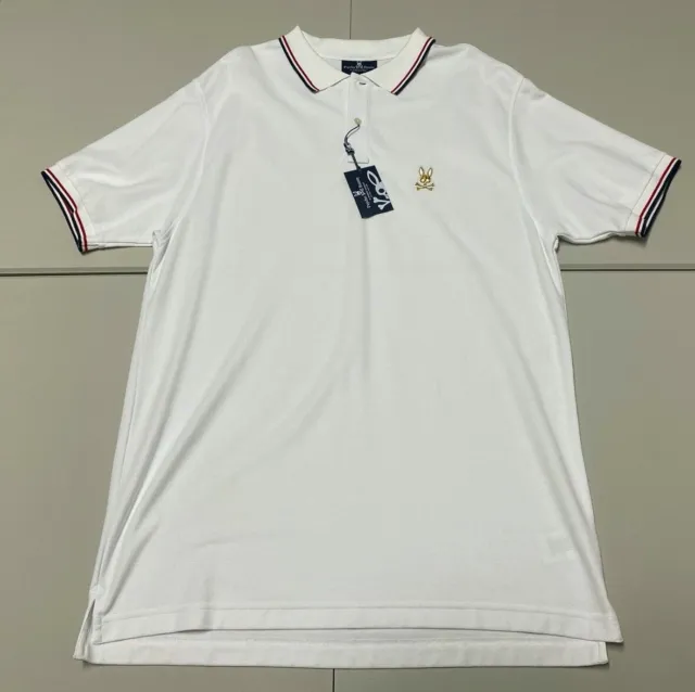 New w/Tags Mens Psycho Bunny St Lucia White Polo Shirt 1XLT Tall
