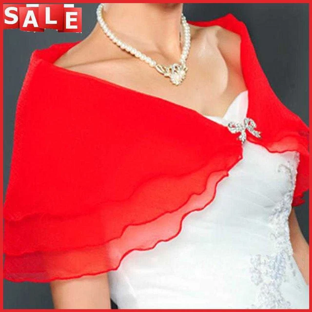 Scialli eleganti organza con fibbia a farfalla strass 3 strati per uso serale