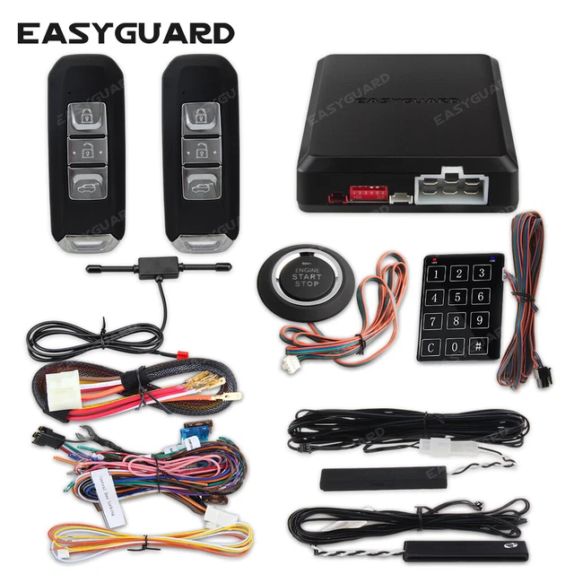 EASYGUARD car alarm system auto remote start push button pke keyless entry alarm