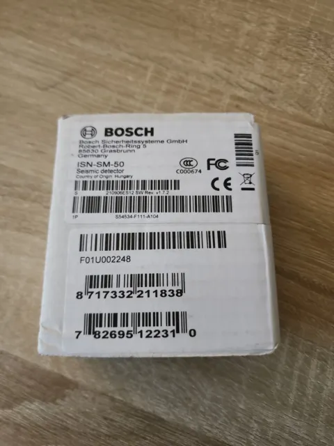 BOSCH ISN-SM-50 Seismic Detector  For Safes or Vaults NEW Factory Sealed