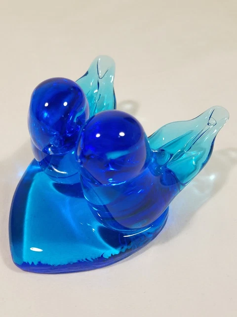 1996 Double Blue Birds of Happiness 5"L×3.5"W×3"H