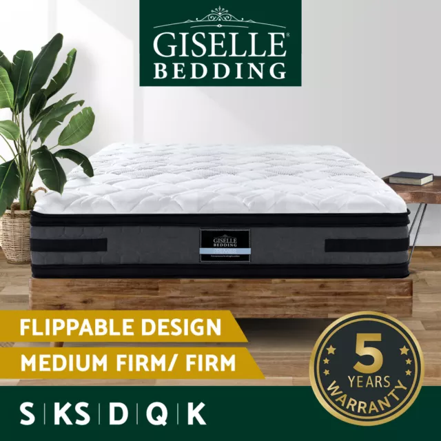 Giselle Mattress Queen Double King Single COOL-GEL Pocket Spring Firm Dual Side