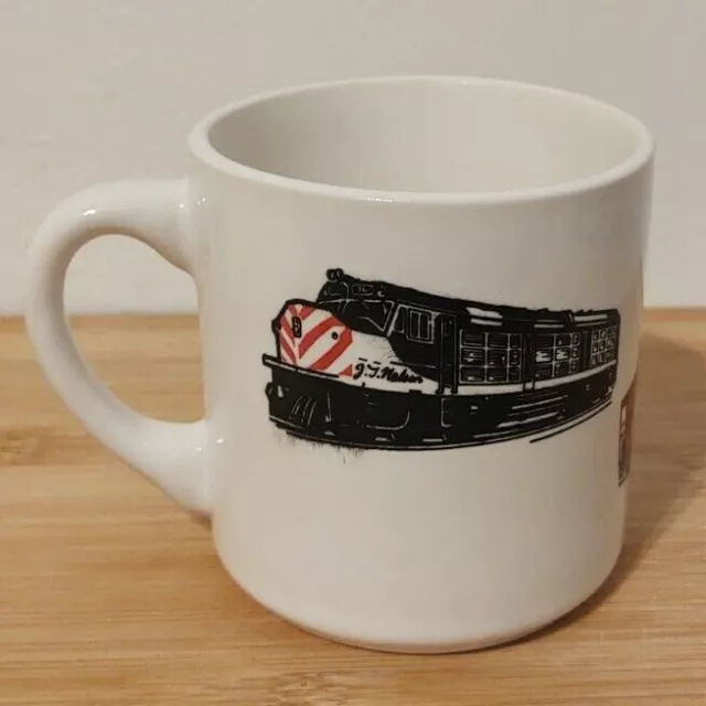 Locomotive Railroad Train Coffee Mug Tea Cup Red Caboose G. J. Nelson Artist USA