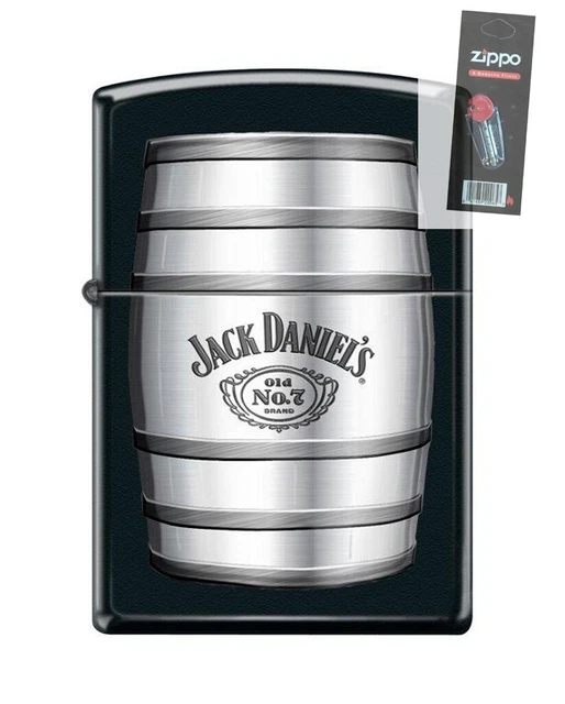 Zippo 71675 Jack Daniels Barrel of Whiskey Black Matte Lighter + FLINT PACK