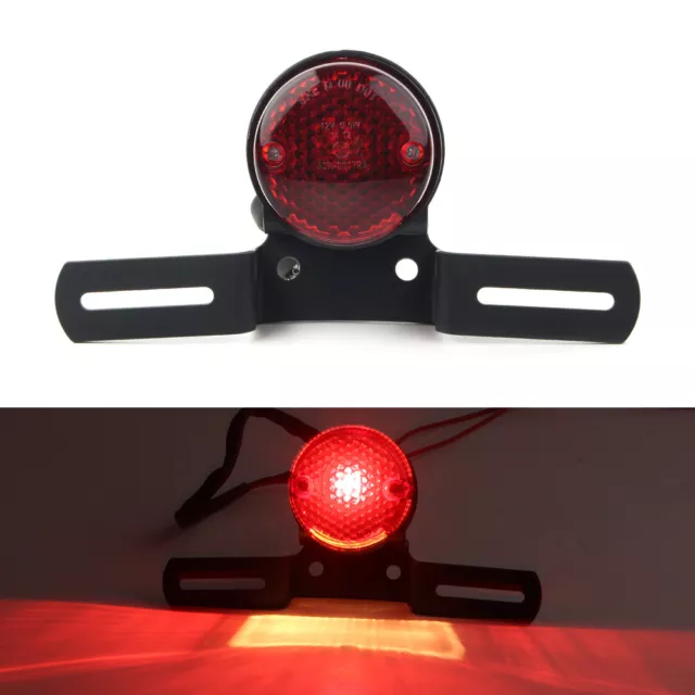 12V Round Red Motorcycle Brake Tail Light for Bobber Chopper Cafe Racer ATVS