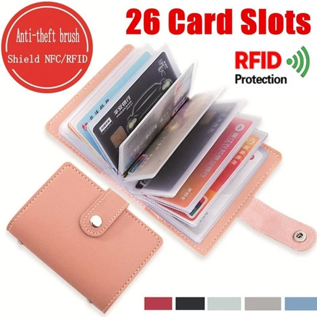 Portacarte Mini Slim AUNMAS - Portafoglio RFID Per 26 Carte, Pelle PU, Design Compatto Unisex - Foto 7