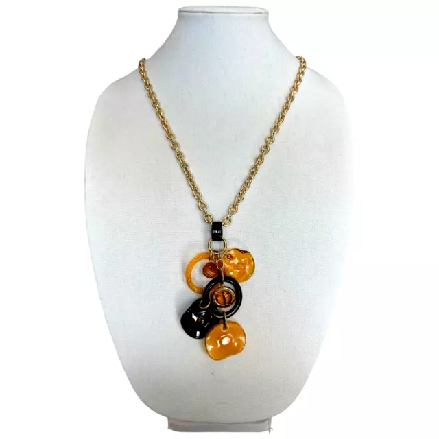 Antica Murrina Shiva Amber Murano Venetian Glass Necklace from Venice, Italy 28" 3