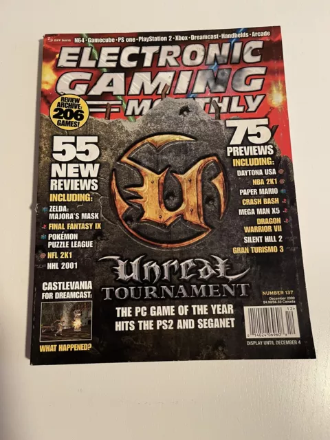 Electronic Gaming Monthly Magazine EGM Issue #137 Dec 2000 Unreal Tournament