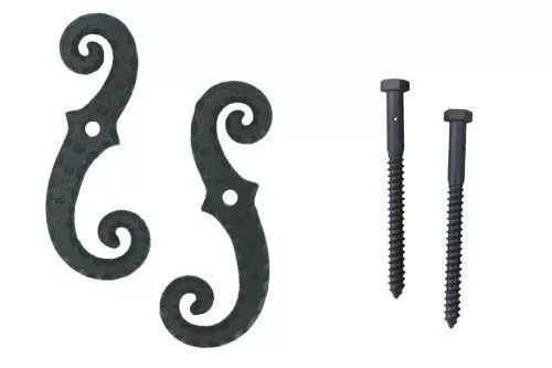 John Wright 088254PC Scroll Shutter Dog with Lag Powder Coated - Pair