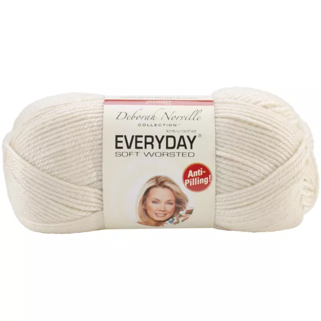 Deborah Norville Colección Everyday Sólido Punto Yarn-Cream, Set De 3
