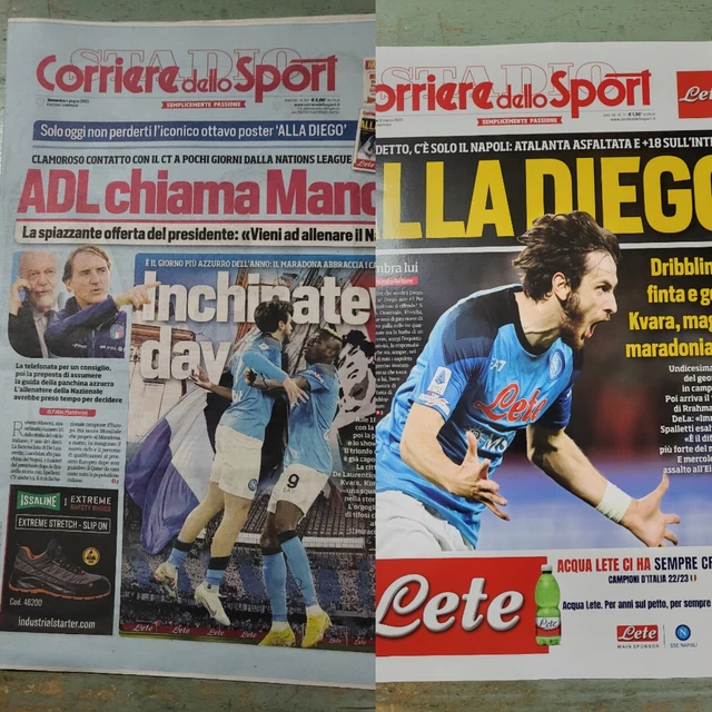 Napoli SPECIALE Corriere Sport AZZURRO Domenica 4 6 2023 + Poster KVARATSKHELIA