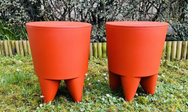 Lot 2 Tabourets ORANGE Bubu  1er  Philippe Starck pour XO France  1990s vintage