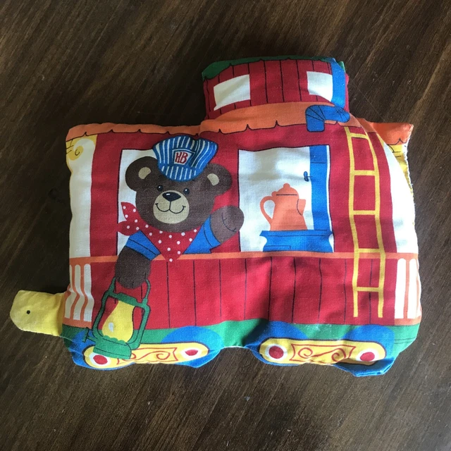 HONEYBEAR EXPRESS Vintage Años 80 Almohada Tren de Peluche Juguete Bebé Bebé Bebé Beber Bear Bears Motor