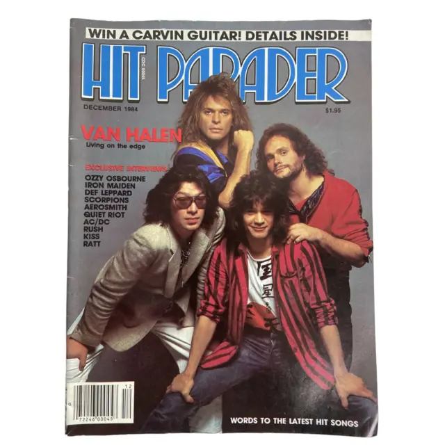 Hit Parader Magazine December 1984 Van Halen Cover Motley Crue Centerfold