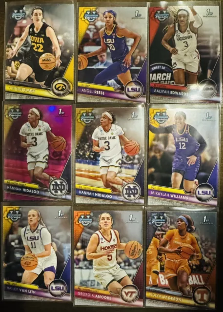 Lot of 9 NCAAW Cards. Caitlin Clark, Angel Reese, Hannah Hidalgo And More!!!