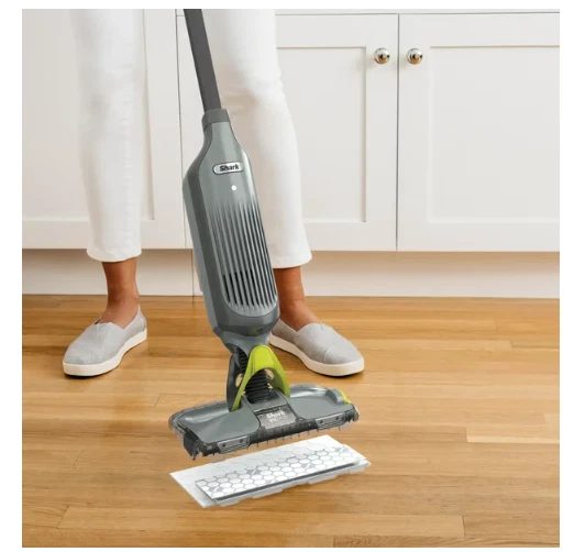 Shark VM250  VACMOP Cordless Hard Floor Vacuum Mop with Disposable, Gray