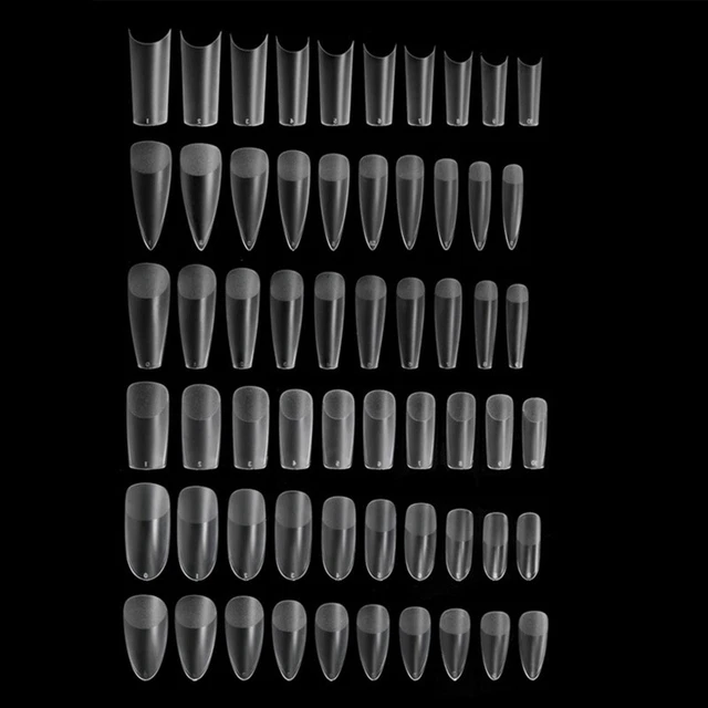 500Pcs Frosted False Nail Tips Half/Full Cover Fake Nail Tips Artificial Nails