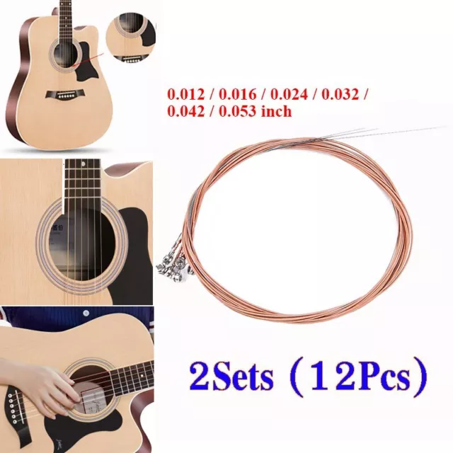 2 Satz Akustik Gitarrensaiten Stahlsaiten 12x Guitar Strings For Acoustic Guitar