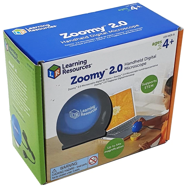 Learning Resources Microscope RESSOURCES PÉDAGOGIQUES MICROSCOPE Zoomy 2.0 portable numérique en bleu ...