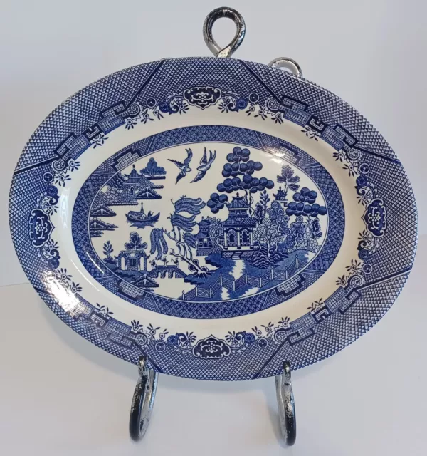 Churchill Blue Willow China Serving Platter England Chinoiserie Serveware Dining