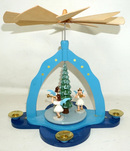 Pyramid blank ORE MOUNTAINS angels making music approx. 30 cm in original packaging