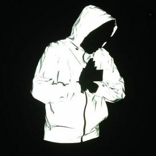 Reflective Jacket Men's Waterproof Cycling Motorcycle Night Safe Coat Hoodie