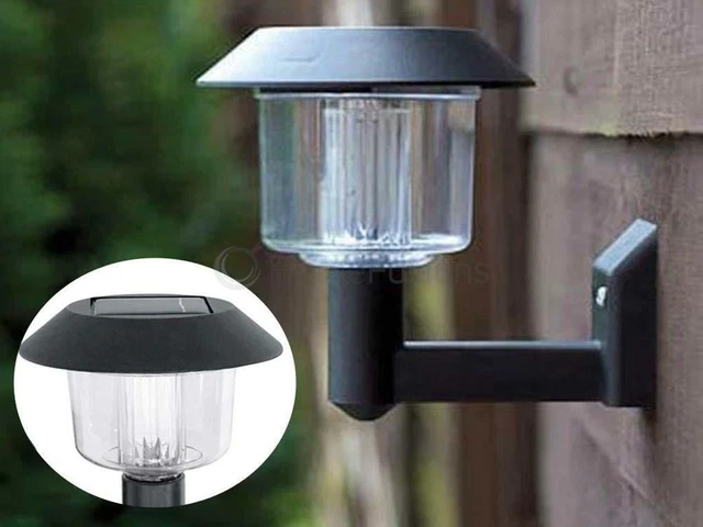 Clôture Murale Noire Énergie Solaire Lumière Poste Del Hangar Lumières Éclairage De Jardin Extérieur