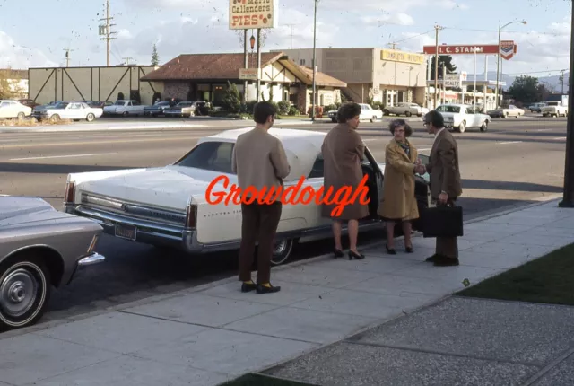 Orig Chevron Gas Marie Callenders LA Street Scene  Buick Electra 1971 35mm Slide
