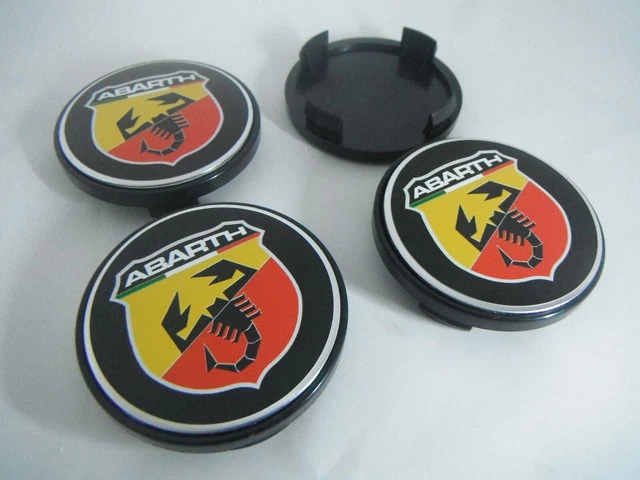 Wheel Center Caps Universal Hub Caps Covers - 8 pieces (4 caps+4 stick) abarth
