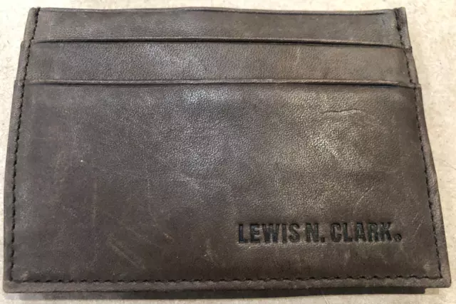 Lewis N. Clark Brown Leather  Money Clip , plus Credit Card and ID  Compartments