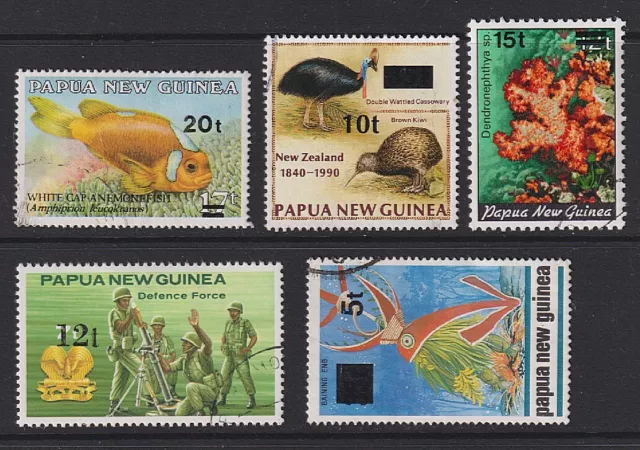 PAPUA NEW GUINEA  1985-94: used SURCHARGE oddments cv $20 · see full description