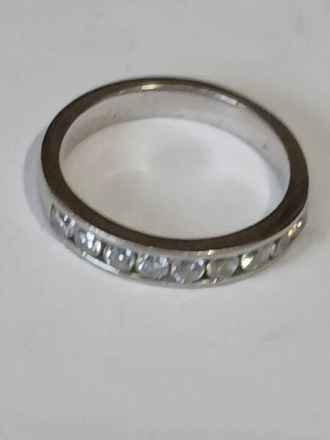 Bague Vintage Argent Massif Et Pierre - Taille 54 - Bijou Ancien Élégant - État Très Correct
