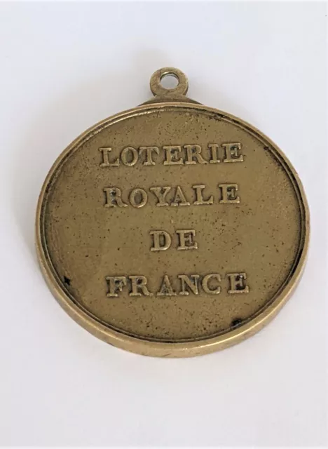 Museale Et Rarissime Medaille De Metier: Vendeur De La  Loterie Royale De France 3