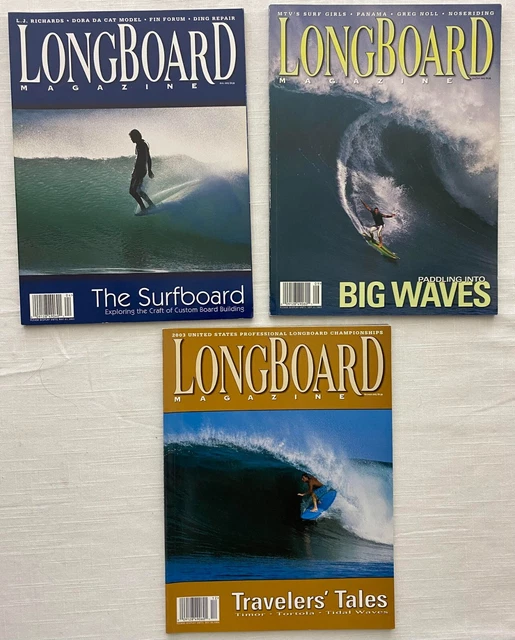 LONGBOARD Magazine 2003 Lot of 3, AUG/SEP/DEC VOL. 11, Championships, Surf