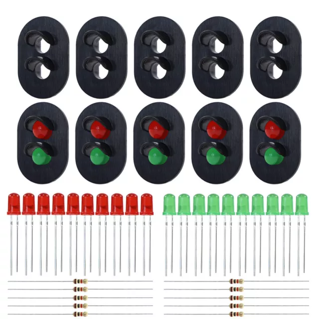 JTD23 10 sets Target Faces With LEDs for Railway signal O Scale 2 Aspects