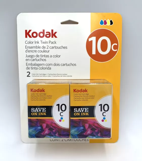Kodak 10C Twin Pack (2) Color Printer Ink Cartridges Tri-Color NEW/SEALED