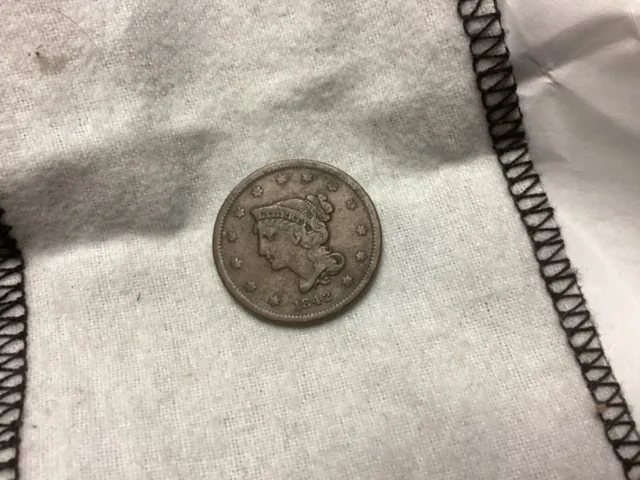 1842 Large Cent US Coin no res