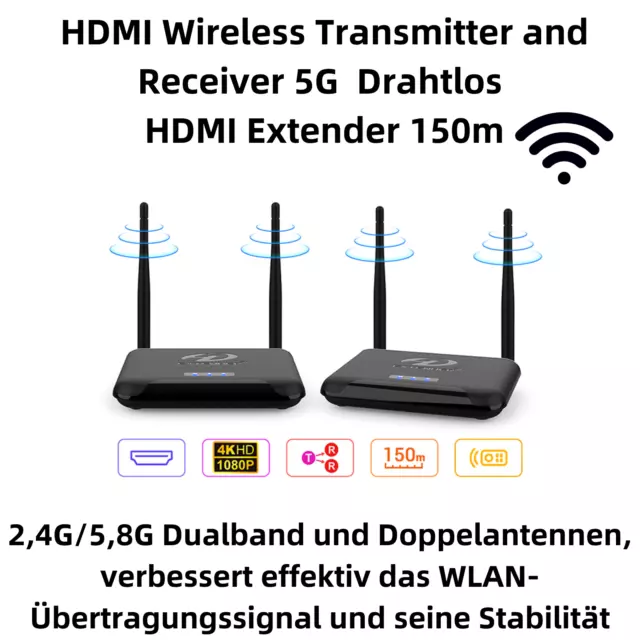 A81D HDMI sans Fil Transmetteur Et Récepteur Transmission 4K/150m 2