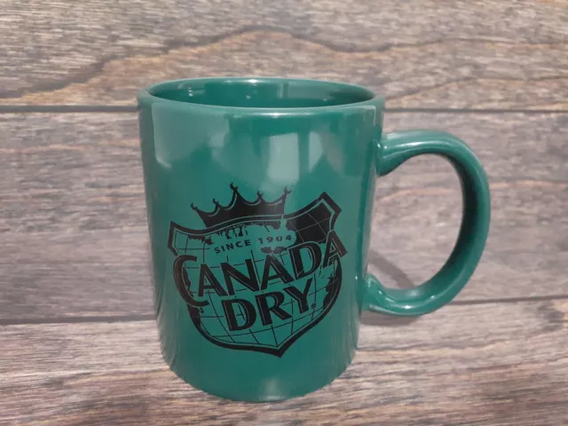 Canada Dry Cermaic Mug Coffee Tea Cup Green 80's Advertising Logo Cup