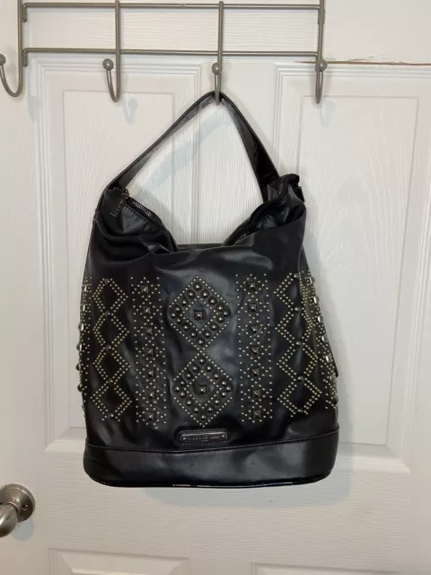 NICOLE LEE USA Studded Handbag Women's Purse Black Tote Large Bag Ladies NWOT