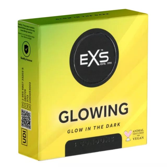 Frei Haus: EXS Glow in the Dark Leuchtkondome 3 Kondome die im Dunkeln leuchten