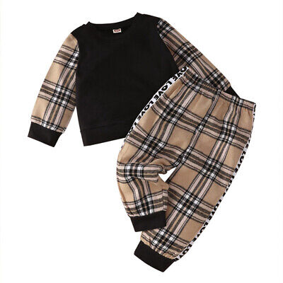 2Pcs Kids Baby Boys Sweatshirt Tops Trousers Set Tracksuit Outfits Clothes 0-24M